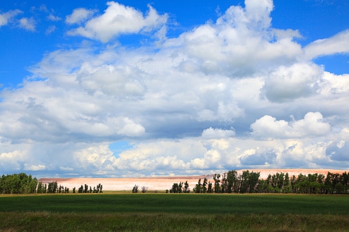 Potash on the prairie horizon outside of Saskatoon.