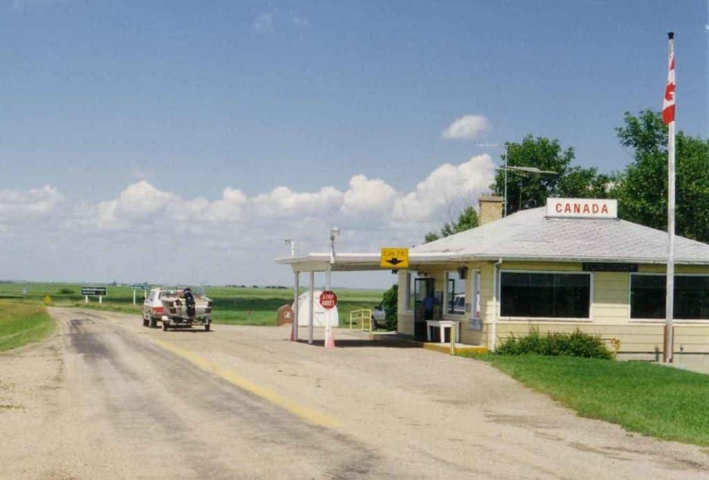 The U.S./Canadian border crossing near Torquay, Saskatchewan.  Nearby lithium mining is being proposed. 